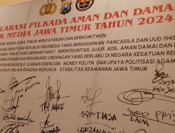 Mengawal Pilkada Jatim 2024, Polri dan Awak Media Tanda Tangani Komitmen Bersama