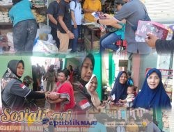 Meriah! Sosialisasi Pilkada KPU Sidoarjo di Pasar Tulangan, Maskot Sijalih Curi Perhatian
