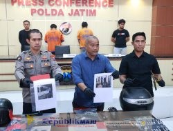 Polda Jatim Berhasil Amankan Dua Tersangka Spesialis Curanmor Rumah Kos