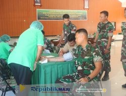 Sambut HUT Ke-79 Persit Kartika Chandra Kirana Cabang XXX Yonif 751/VJS Gelar Kegiatan Donor Darah