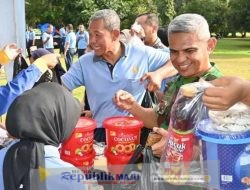 Jelang HUT ke-79 TNI AU, Lanud Sdm Gelar Senam Aerobik dan Bazar Sembako Murah