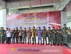 Danlanud HAS Hanandjoeddin Sambut Kedatangan Kasad di Bandara Depati Amir