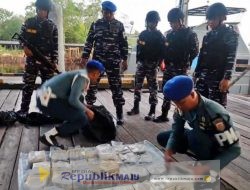TNI AL Kembali Gagalkan Penyelundupan 48,54 Kg Sabu di Perairan Kuala Parit Paman