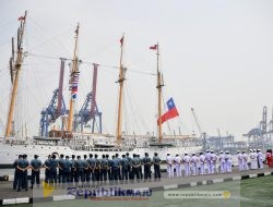 Wadanlantamal III Lepas Keberangkatan Kapal Latih Angkatan Laut Chile