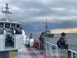 Unsur TNI AL Laksanakan Waspam Kapal Perang Singapura di Perairan Batam