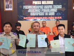 Sindikat Pemalsuan Sertifikat Tanah di Riau Dibongkar Polres Siak